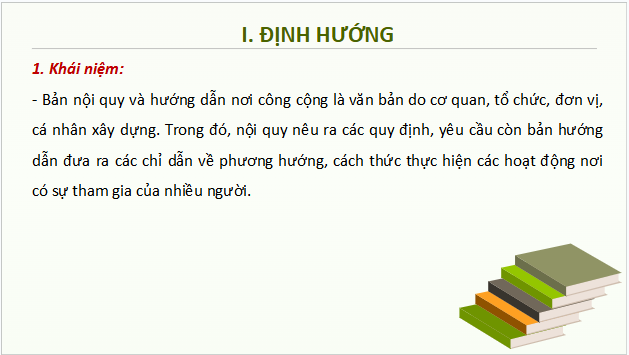 Giáo án điện tử bài Viết bản nội quy, hướng dẫn nơi công cộng | PPT Văn 10 Cánh diều