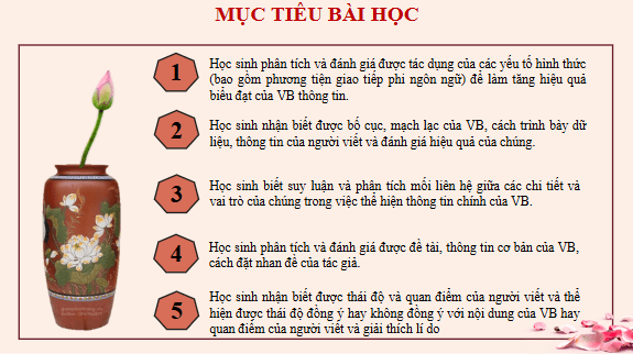 Giáo án điện tử bài Đồ gốm gia dụng của người Việt | PPT Văn 11 Chân trời sáng tạo