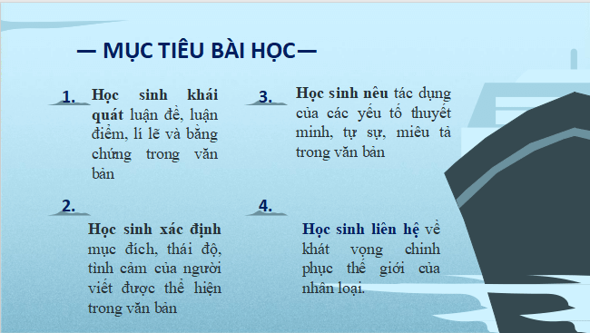 Giáo án điện tử bài Hình tượng con người chinh phục thế giới trong Ông già và biển cả | PPT Văn 11 Chân trời sáng tạo