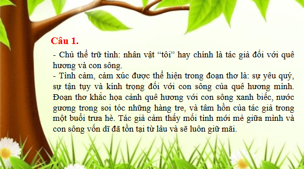 Giáo án điện tử bài Nhớ con sông quê hương | PPT Văn 11 Chân trời sáng tạo