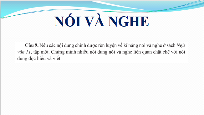 Giáo án điện tử bài Nói và nghe trang 127 | PPT Văn 11 Cánh diều