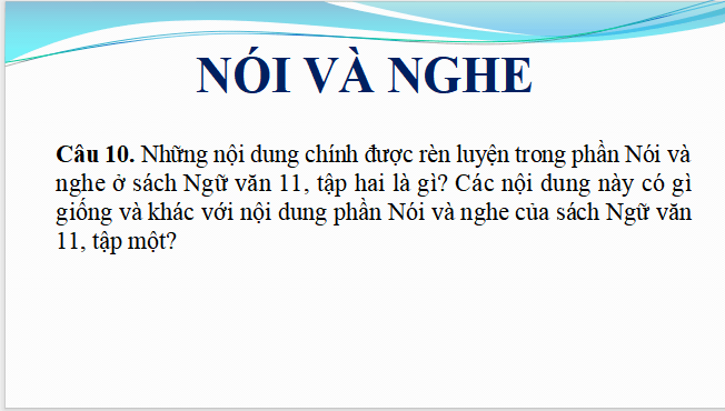 Giáo án điện tử bài Nói và nghe trang 148 Tập 2 | PPT Văn 11 Cánh diều