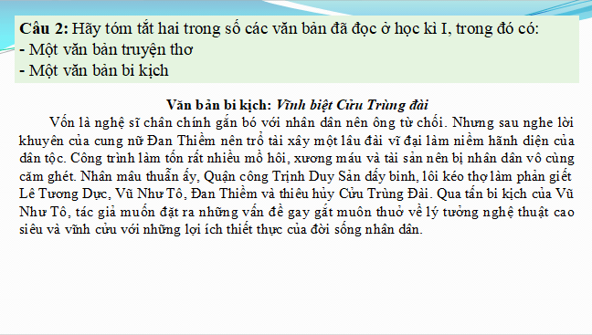Giáo án điện tử Ôn tập cuối học kì 1 | PPT Văn 11 Chân trời sáng tạo