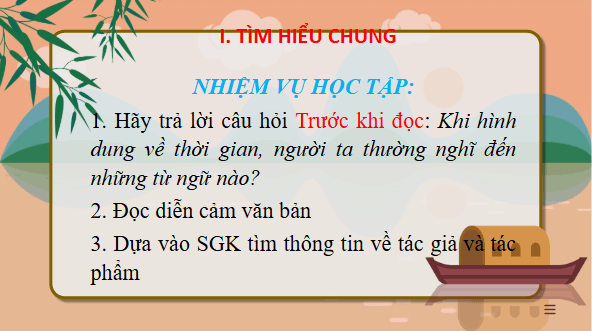 Giáo án điện tử bài Thời gian | PPT Văn 11 Chân trời sáng tạo