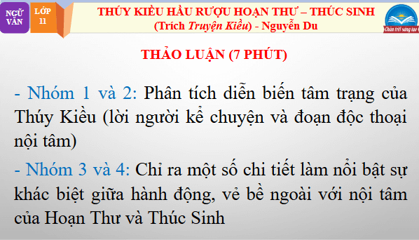 Giáo án điện tử bài Thuý Kiều hầu rượu Hoạn Thư –Thúc Sinh | PPT Văn 11 Chân trời sáng tạo