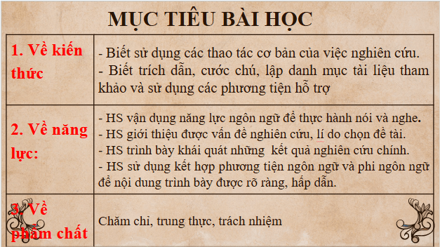 Giáo án điện tử bài Trình bày báo cáo kết quả nghiên cứu về một vấn đề đáng quan tâm (Kết hợp phương tiện ngôn ngữ và phi ngôn ngữ) | PPT Văn 11 Kết nối tri thức