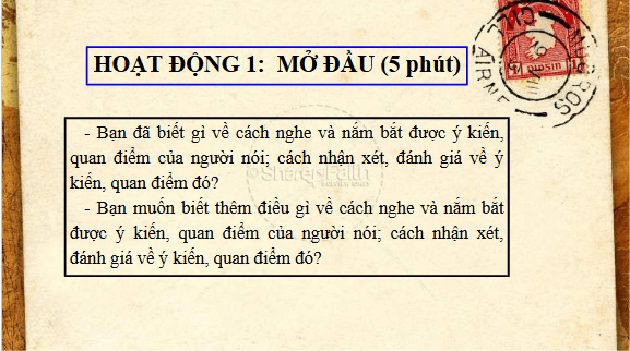 Giáo án điện tử bài Trình bày ý kiến về một vấn đề xã hội trong tác phẩm nghệ thuật hoặc tác phẩm văn học | PPT Văn 11 Chân trời sáng tạo