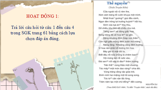 Giáo án điện tử bài Thề nguyền | PPT Văn 11 Cánh diều