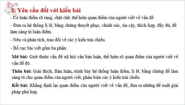 Giáo án điện tử bài Viết văn bản nghị luận về một vấn đề xã hội | PPT Văn 11 Chân trời sáng tạo