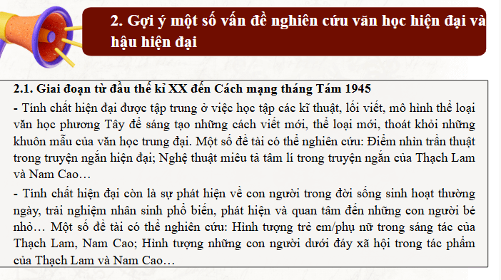 Giáo án điện tử Chuyên đề Văn 12 Nghiên cứu một vấn đề văn học hiện đại và hậu hiện đại | Chuyên đề PPT Văn 12 Cánh diều