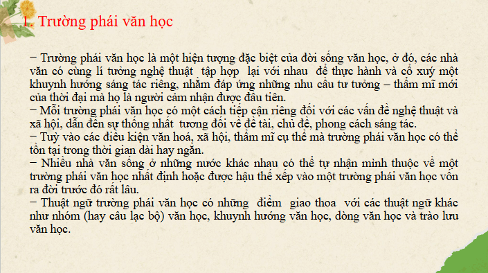Giáo án điện tử Chuyên đề Văn 12 Phong cách sáng tác của một trường phái văn học | Chuyên đề PPT Văn 12 Cánh diều