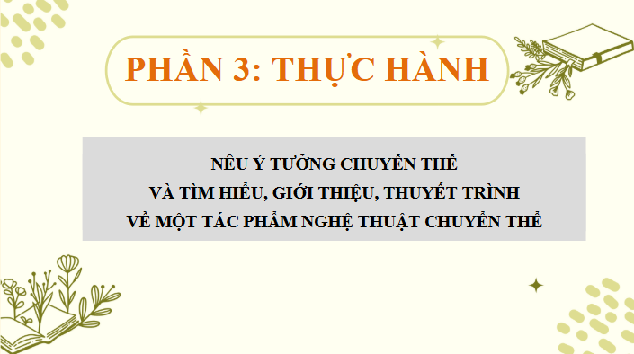 Giáo án điện tử Chuyên đề Văn 12 Thực hành tìm hiểu, giới thiệu, thuyết trình về một tác phẩm nghệ thuật được chuyển thể | Chuyên đề PPT Văn 12 Cánh diều