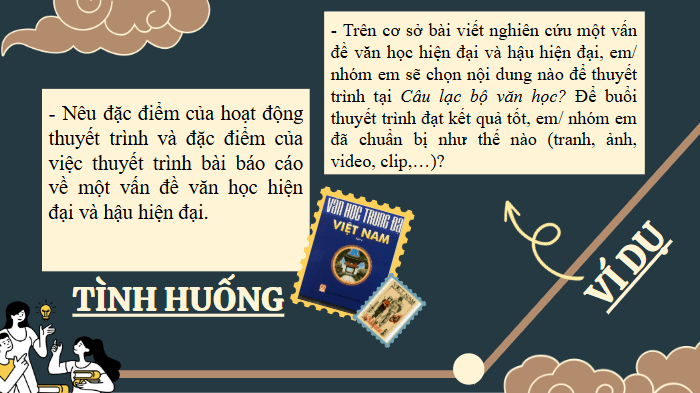 Giáo án điện tử Chuyên đề Văn 12 Thuyết trình về một vấn để văn học hiện đại và hậu hiện đại | Chuyên đề PPT Văn 12 Cánh diều