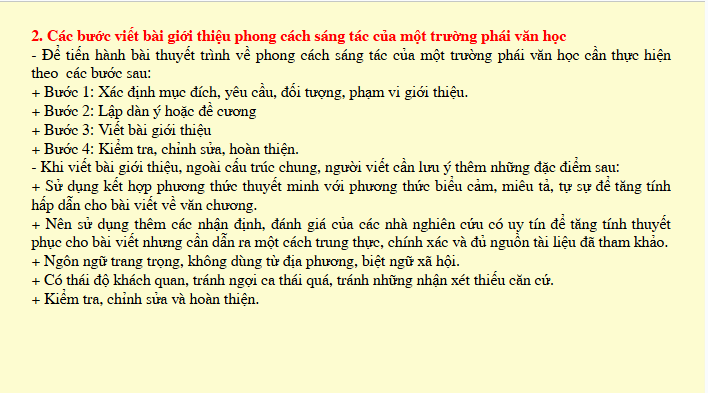 Giáo án điện tử Chuyên đề Văn 12 Viết bài giới thiệu phong cách sáng tác của một trường phái văn học | Chuyên đề PPT Văn 12 Cánh diều