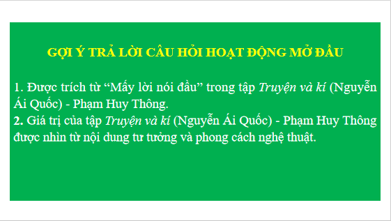 Giáo án điện tử bài Giá trị của tập truyện và kí | PPT Văn 12 Chân trời sáng tạo