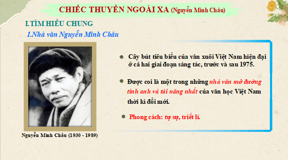 Giáo án điện tử bài Chiếc thuyền ngoài xa | PPT Văn 12 Cánh diều