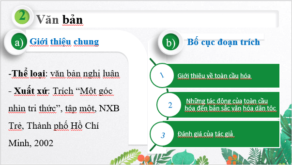 Giáo án điện tử bài Toàn cầu hóa và bản sắc văn hóa dân tộc | PPT Văn 12 Cánh diều