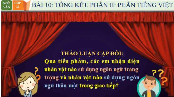 Giáo án điện tử bài Tổng kết tiếng Việt | PPT Văn 12 Cánh diều