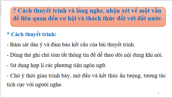 Giáo án điện tử bài Trao đổi về một vấn đề liên quan đến cơ hội và thách thức đối với đất nước | PPT Văn 12 Chân trời sáng tạo