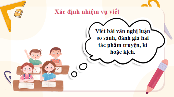 Giáo án điện tử bài Viết bài văn nghị luận so sánh, đánh giá hai tác phẩm truyện, kí hoặc kịch | PPT Văn 12 Chân trời sáng tạo
