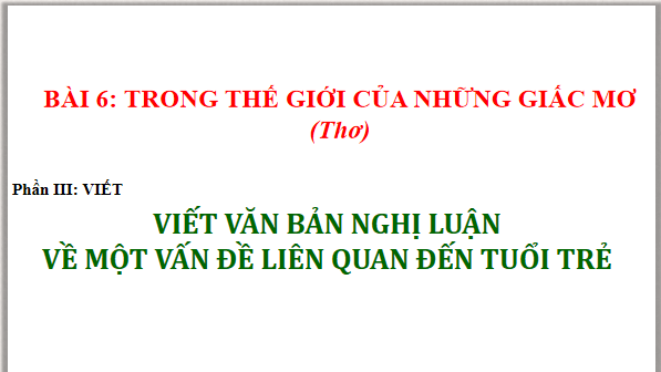 Giáo án điện tử bài Viết bài văn nghị luận về một vấn đề liên quan đến tuổi trẻ | PPT Văn 12 Chân trời sáng tạo