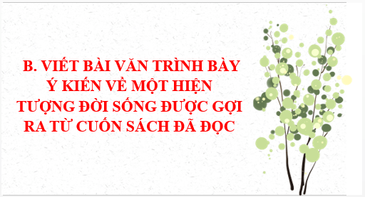Giáo án điện tử bài Viết bài văn trình bày ý kiến về một hiện tượng đời sống được gợi ra từ cuốn sách đã đọc | PPT Văn 6 Kết nối tri thức