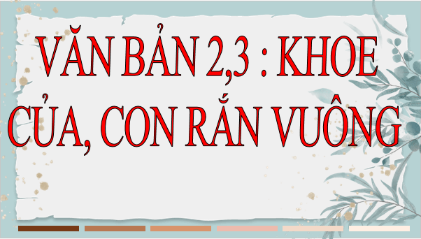 Giáo án điện tử bài Khoe của, Con rắn vuông | PPT Văn 8 Chân trời sáng tạo