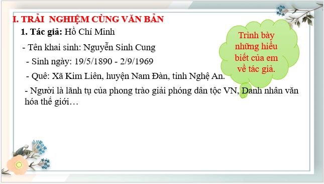 Giáo án điện tử bài Lòng yêu nước của nhân dân ta | PPT Văn 8 Chân trời sáng tạo