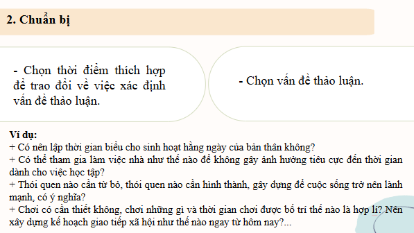 Giáo án điện tử bài Thảo luận về một vấn đề trong đời sống phù hợp với lứa tuổi (tổ chức hợp lí nề nếp sinh hoạt của bản thân) | PPT Văn 8 Kết nối tri thức