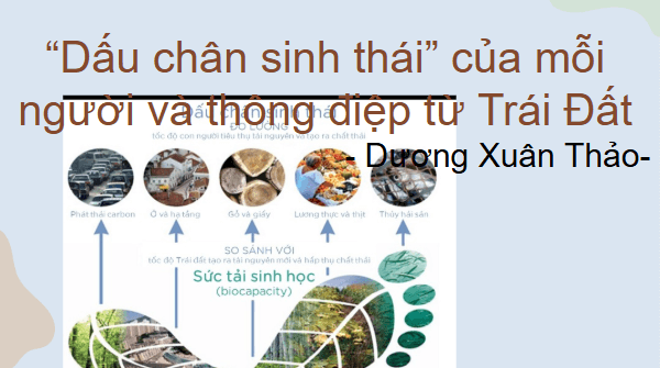 Giáo án điện tử bài Thực hành đọc: Dấu chân sinh thái của mỗi người và thông điệp từ Trái Đất | PPT Văn 8 Kết nối tri thức