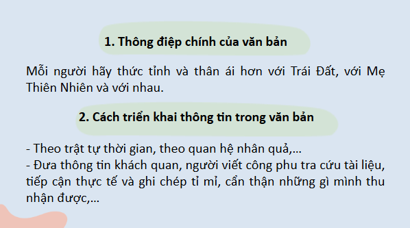 Giáo án điện tử bài Thực hành đọc: Dấu chân sinh thái của mỗi người và thông điệp từ Trái Đất | PPT Văn 8 Kết nối tri thức