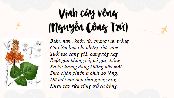Giáo án điện tử bài Thực hành đọc: Vịnh cây vông | PPT Văn 8 Kết nối tri thức