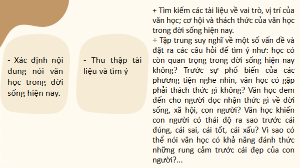 Giáo án điện tử bài Trình bày ý kiến về một vấn đề xã hội (văn học trong đời sống hiện nay) | PPT Văn 8 Kết nối tri thức