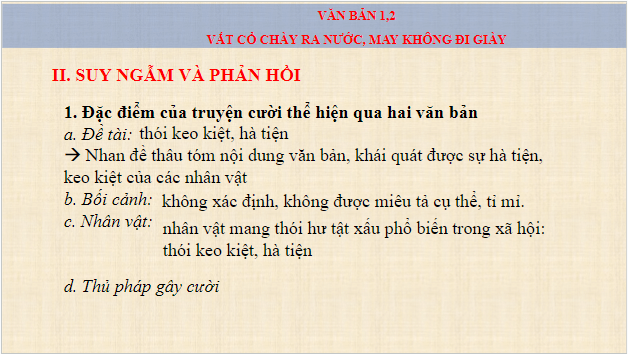 Giáo án điện tử bài Vắt cổ chày ra nước, May không đi giày | PPT Văn 8 Chân trời sáng tạo