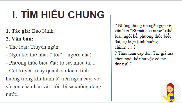 Giáo án điện tử bài Bí ẩn của làn nước | PPT Văn 9 Kết nối tri thức