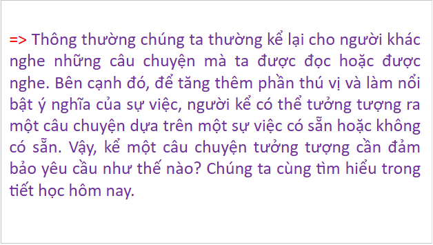 Giáo án điện tử bài Kể một câu chuyện tưởng tượng | PPT Văn 9 Chân trời sáng tạo