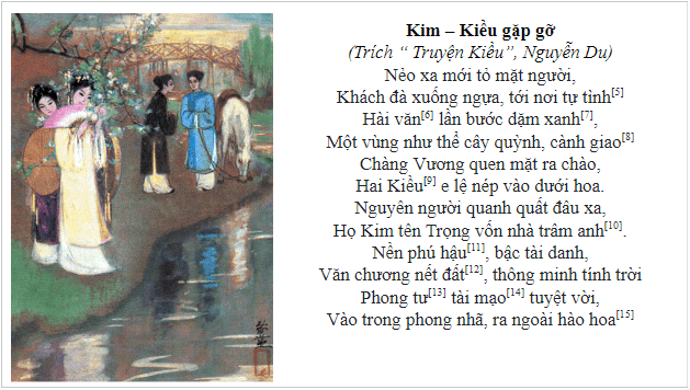 Giáo án điện tử bài Kim - Kiều gặp gỡ | PPT Văn 9 Kết nối tri thức