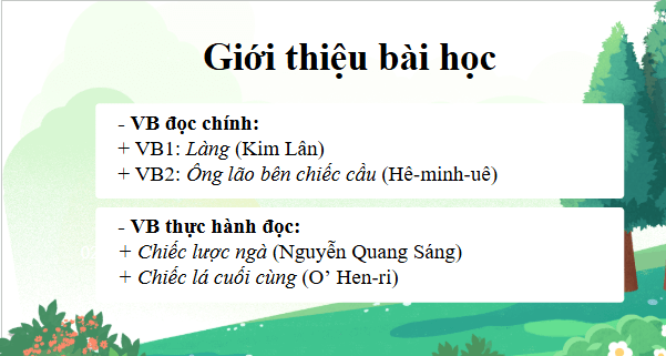 Giáo án điện tử bài Làng | PPT Văn 9 Cánh diều