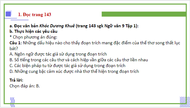 Giáo án điện tử bài Luyện tập tổng hợp trang 143 | PPT Văn 9 Kết nối tri thức