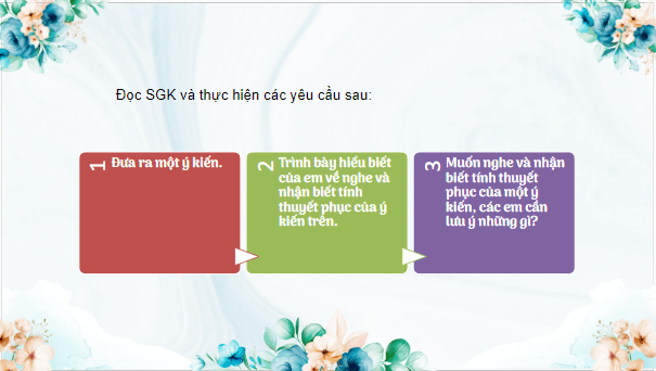 Giáo án điện tử bài Nghe và nhận biết tính thuyết phục của một ý kiến trang 27, 28, 29 | PPT Văn 9 Cánh diều