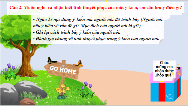 Giáo án điện tử bài Nghe và nhận biết tính thuyết phục của một ý kiến trang 49, 50 | PPT Văn 9 Cánh diều