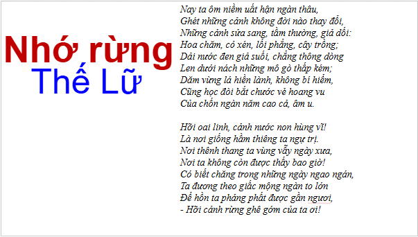 Giáo án điện tử bài Nhớ rừng | PPT Văn 9 Chân trời sáng tạo