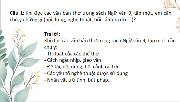 Giáo án điện tử bài Nội dung ôn tập | PPT Văn 9 Cánh diều