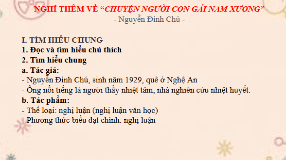 Giáo án điện tử bài Nói thêm về Chuyện người con gái Nam Xương | PPT Văn 9 Cánh diều