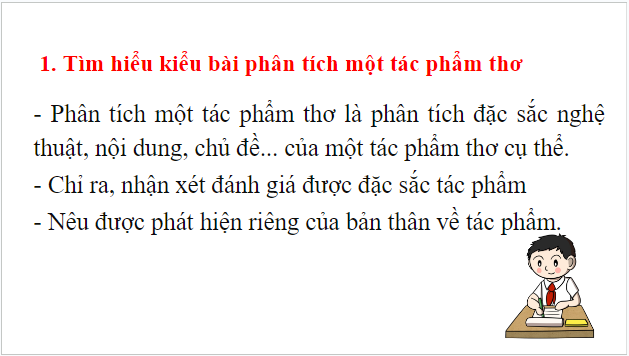 Giáo án điện tử bài Phân tích một tác phẩm thơ | PPT Văn 9 Cánh diều