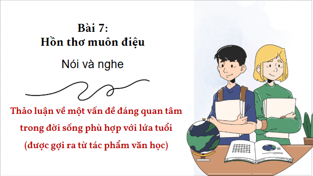 Giáo án điện tử bài Thảo luận về một vấn đề đáng quan tâm trong đời sống phù hợp với lứa tuổi (được gợi ra từ tác phẩm văn học) | PPT Văn 9 Kết nối tri thức