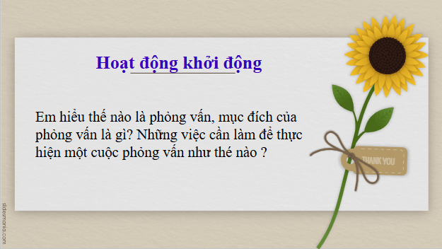 Giáo án điện tử bài Thực hiện cuộc phỏng vấn | PPT Văn 9 Chân trời sáng tạo