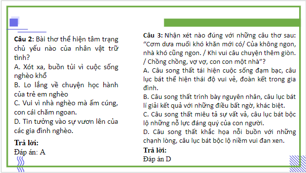 Giáo án điện tử bài Cảnh vui của nhà nghèo | PPT Văn 9 Cánh diều