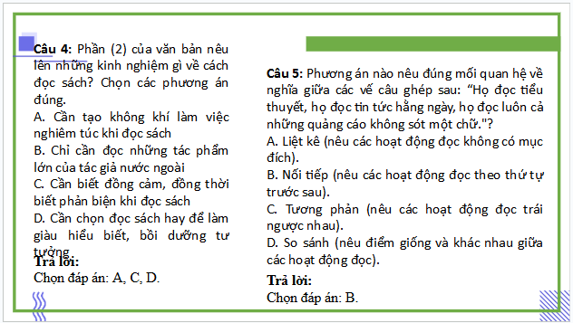 Giáo án điện tử bài Phải đọc sách cách nào? | PPT Văn 9 Cánh diều