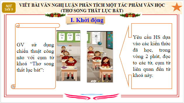 Giáo án điện tử bài Viết bài văn nghị luận phân tích một tác phẩm văn học (thơ song thất lục bát) | PPT Văn 9 Kết nối tri thức